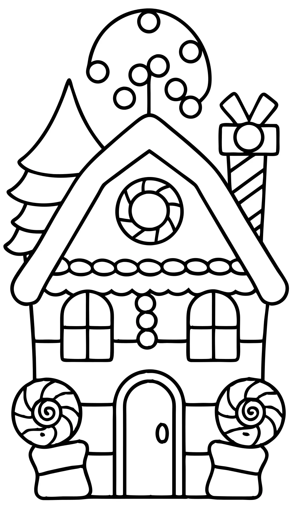 coloriage de maison de pain d’épice facile